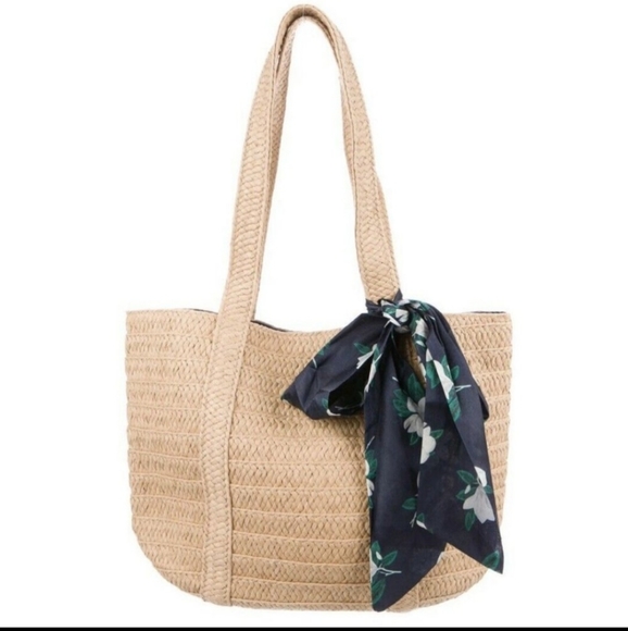 Draper James Handbags - NWT Draper James Everyday Straw Bag w/Floral Accent Ribbon